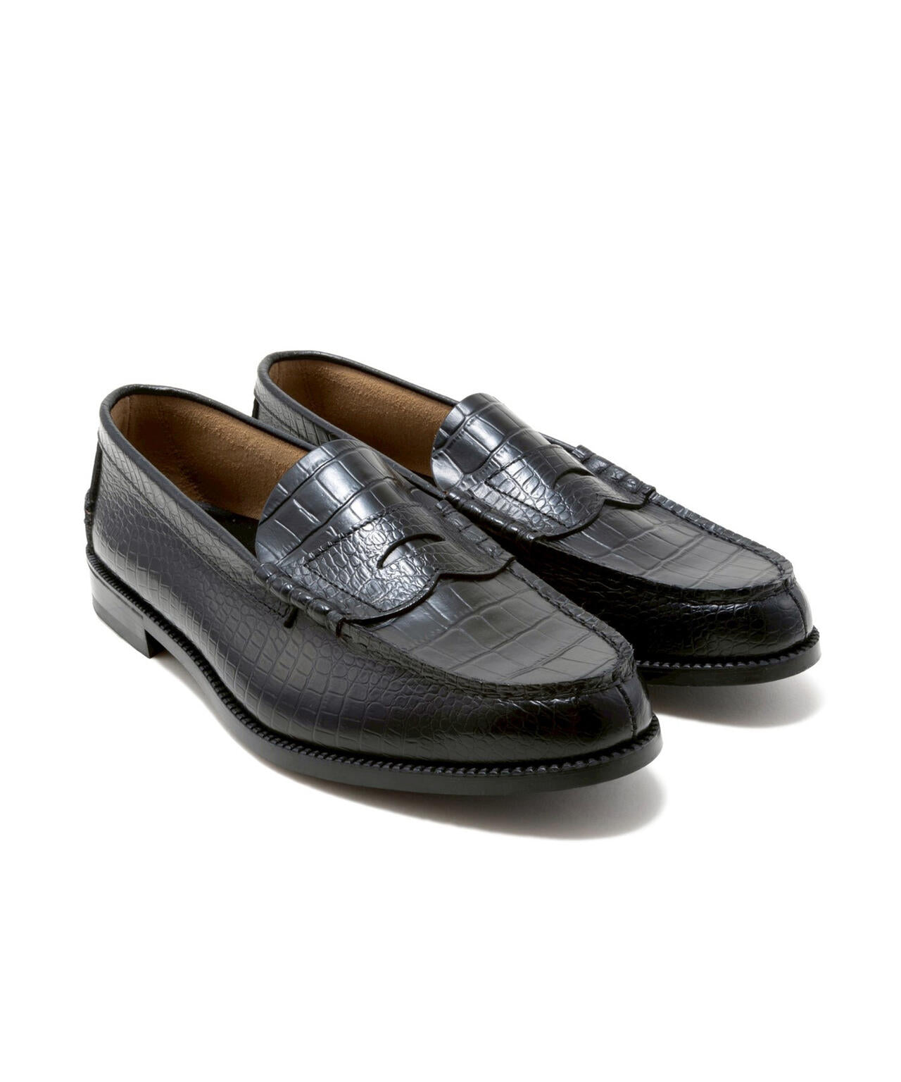The Kenford Fineshoes/EMBOSSED LOAFERS BLACK CROCODILE COMBI