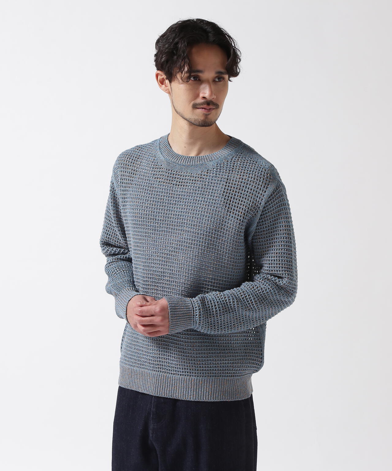 YOKE/ヨーク/MESH KNITTED CREWNECK SWEATER | GARDEN（ガーデン
