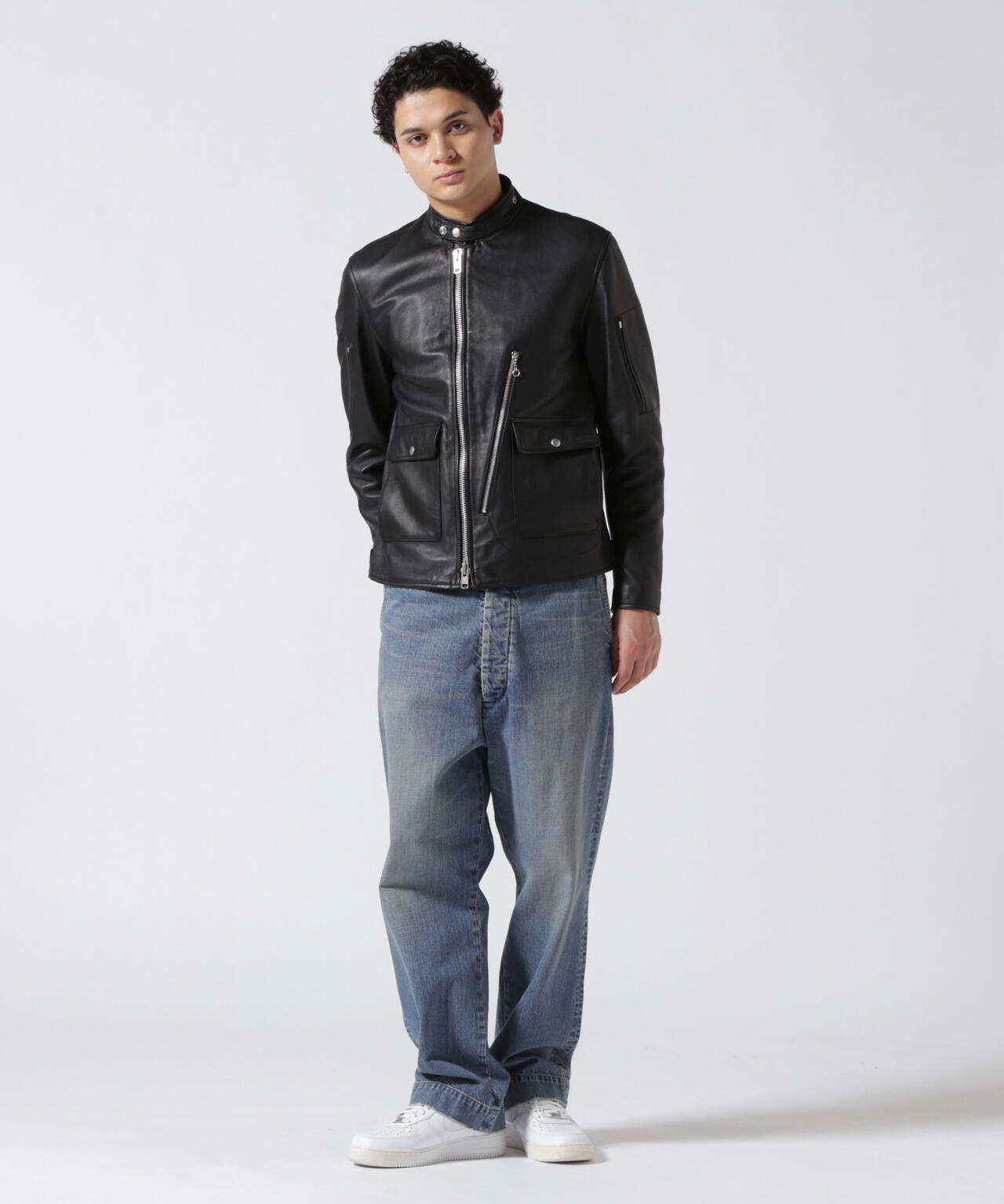 LEATHER MILITARY RIDERS JACKET/レザー ミリタリー ライダース