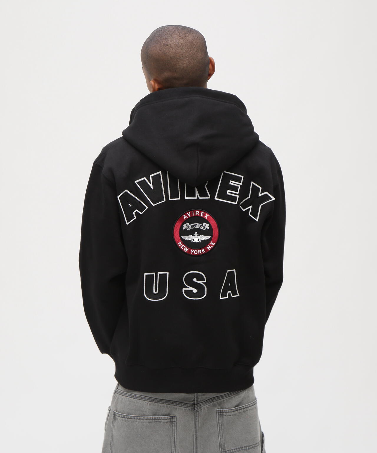 VARSITY LOGO SWEAT ZIP UP PARKA /バーシティ ロゴ スウェット ジップ