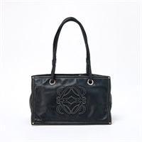 LOEWE アナグラム ショルダーバッグ ブラック レッド シルバー レザー