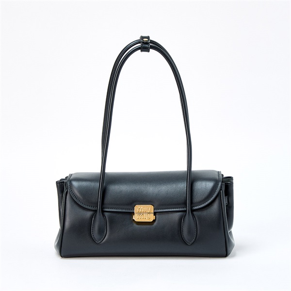 MIU MIU ショルダーバッグ 5BD265 ブラック ゴールド パデッドレザー