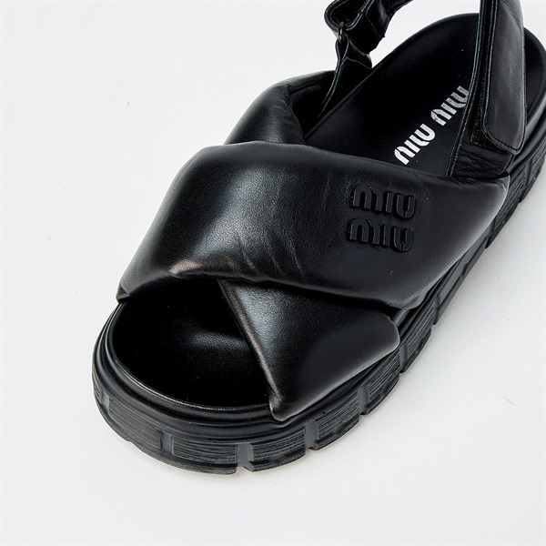 MIU MIU サンダル 36 ブラック ナッパレザー | MixTHINKS（ミックス