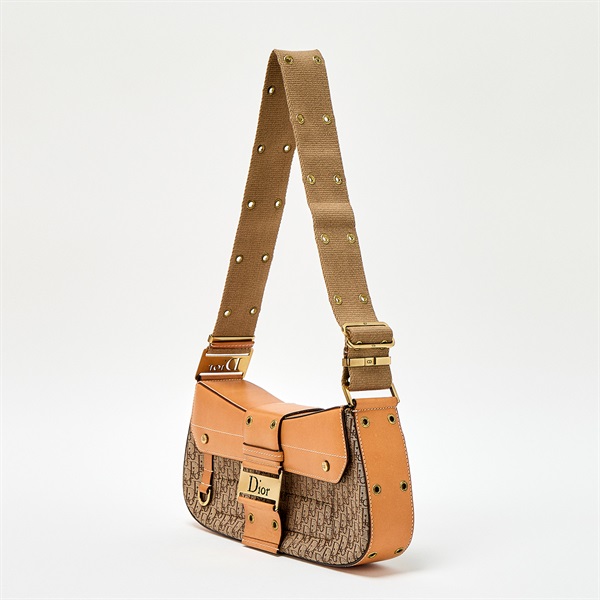 Christian Dior ショルダーバッグ ブラウン ベージュ ゴールド