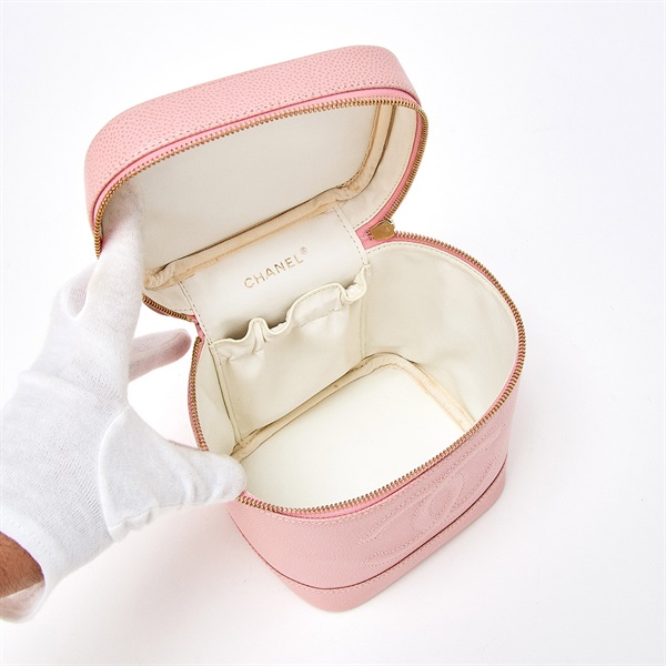 CHANEL ココマーク 2003年頃 バニティバッグ ピンク ゴールド キャビア
