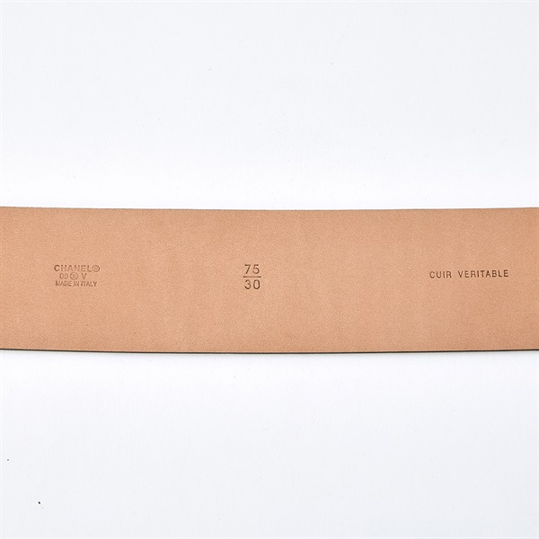 CHANEL ココマーク ベルト 75/30 ブラック ゴールド ベジタブル