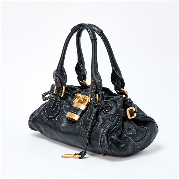 Chloe パディントン ミディアム ハンドバッグ ブラック ゴールド