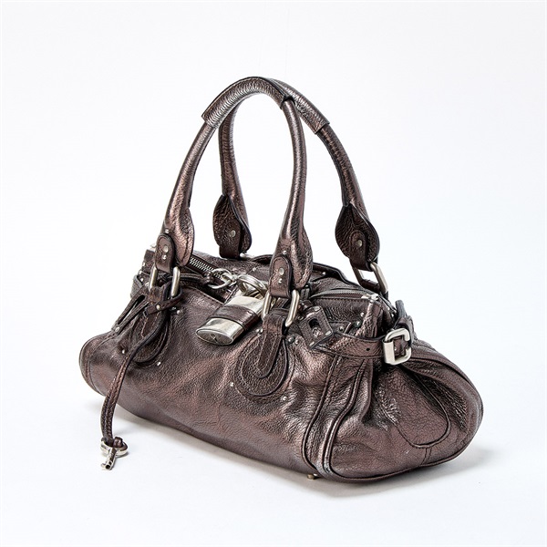 Chloe パディントン ミディアム ハンドバッグ メタリックグレー