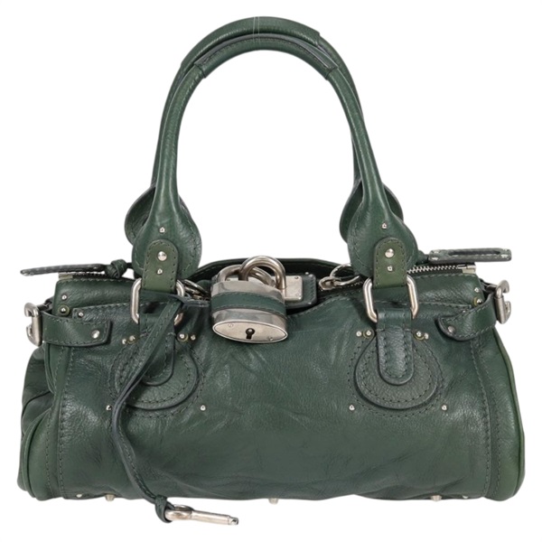 Chloe パディントン ミディアム ハンドバッグ グリーン シルバー