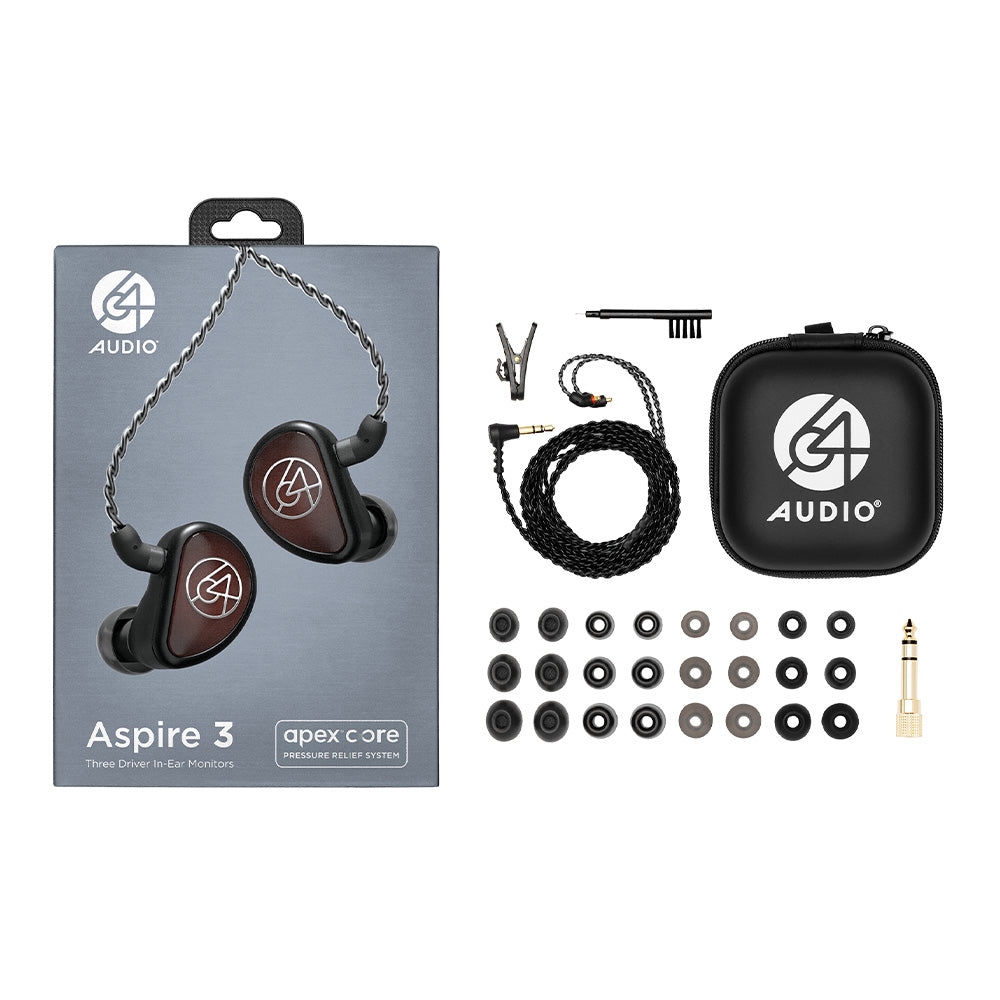 64 Audio】Aspire 3｜ユニバーサルフィットIEM/ハイブリッド型3
