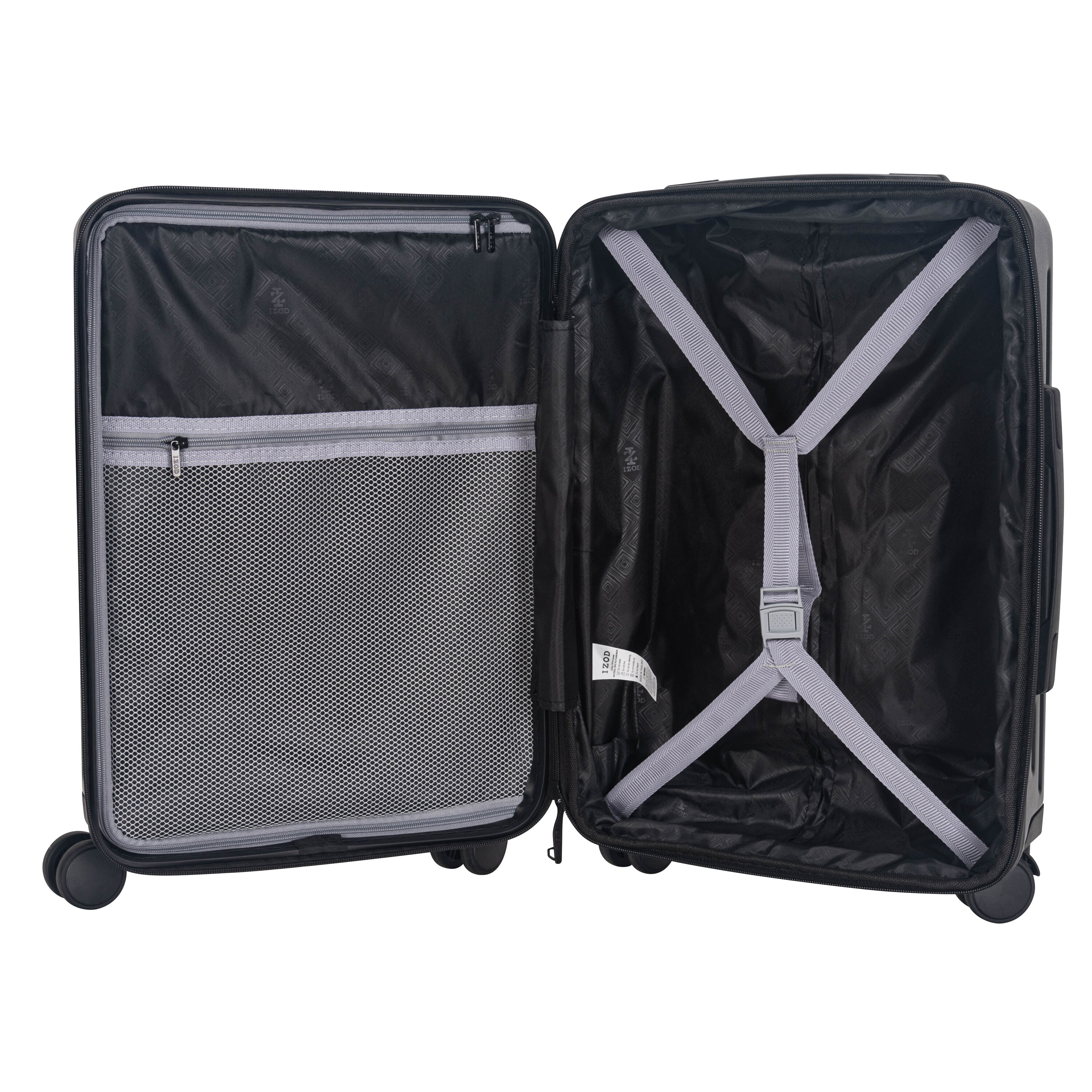 IZOD Isla 3 Piece Lightweight Expandable ABS Luggage Set with Dual