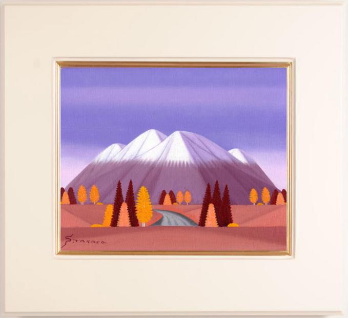 絵画の油絵で高瀬三郎が描いた長野県の山の絵「新雪の乗鞍岳」を通販で販売