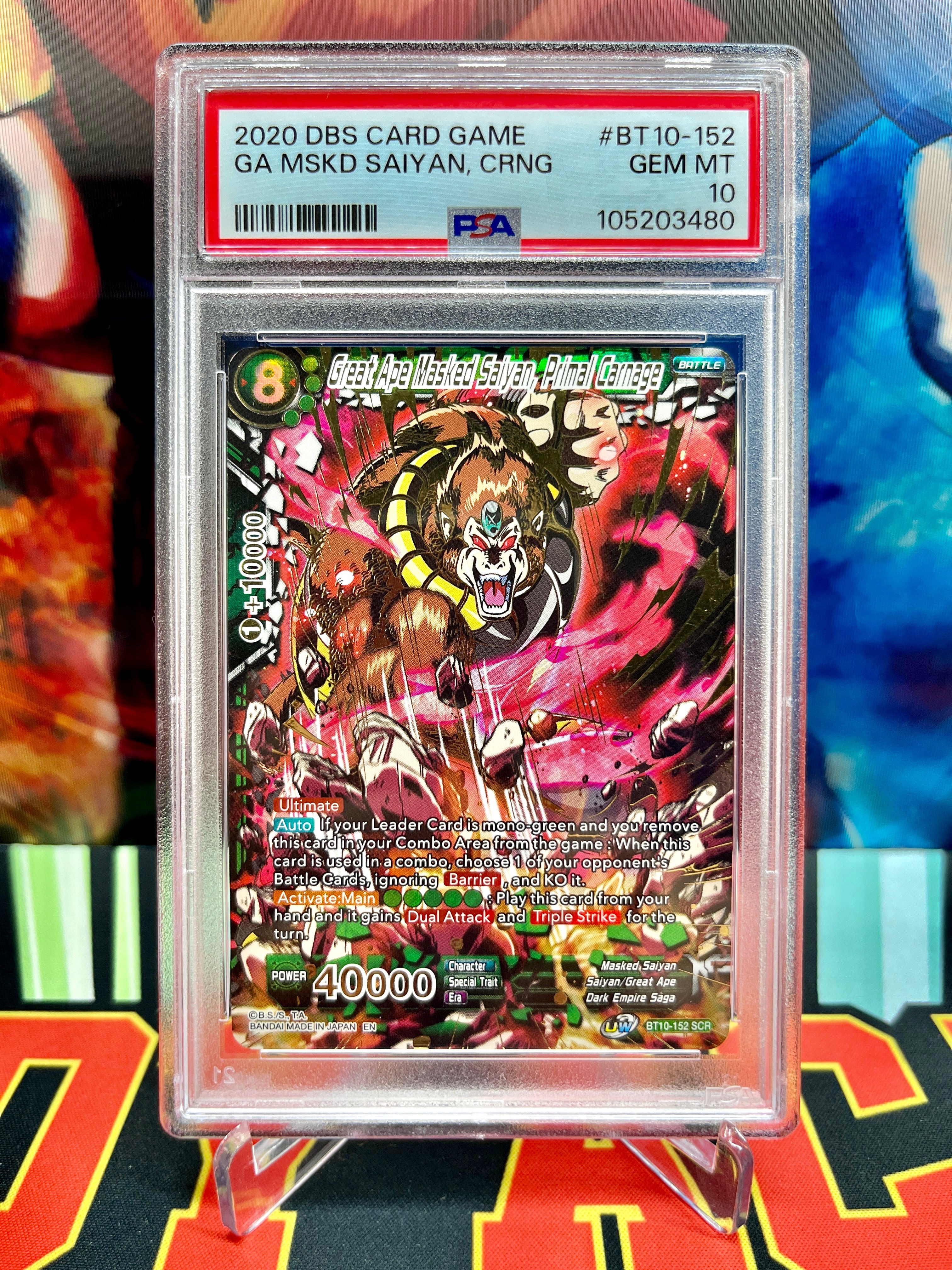 PSA 10 BT10-152 SCR Great Ape Masked Saiyan, Primal Carnage Secret (20