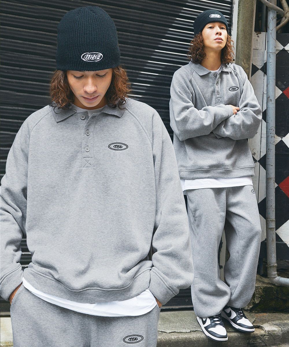 スウェット セットアップ 】ロゴ刺繍襟付きスウェット+イージス