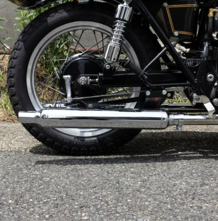 カワサキ W650/400ヴィンテージマフラー フルエキ LOW モーターロック