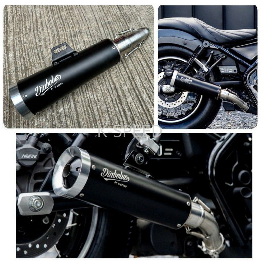 レブル250/500 スリップオンマフラー Diabolus ステンレス/ブラック K