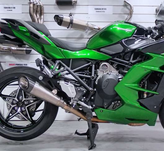 H2 SE/SX 18-22 カーボンエンド チタン ブラッシュ フルエキゾースト