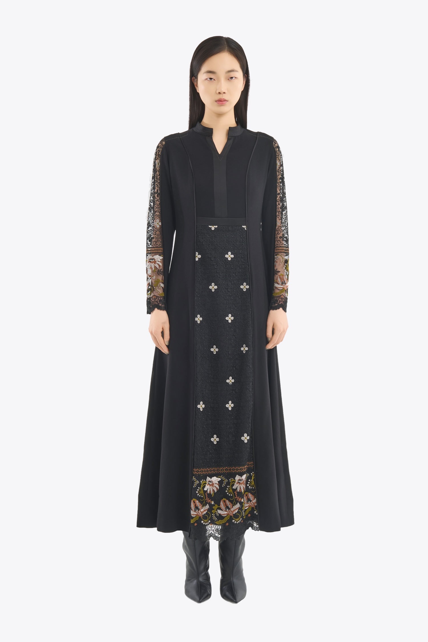 Framed flower lace dress