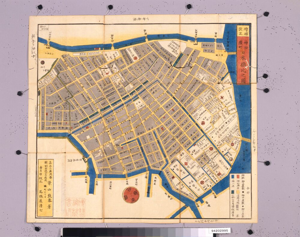 尾張屋版江戸切絵図 日本橋北神田浜町絵図 | ToMuCo - Tokyo Museum