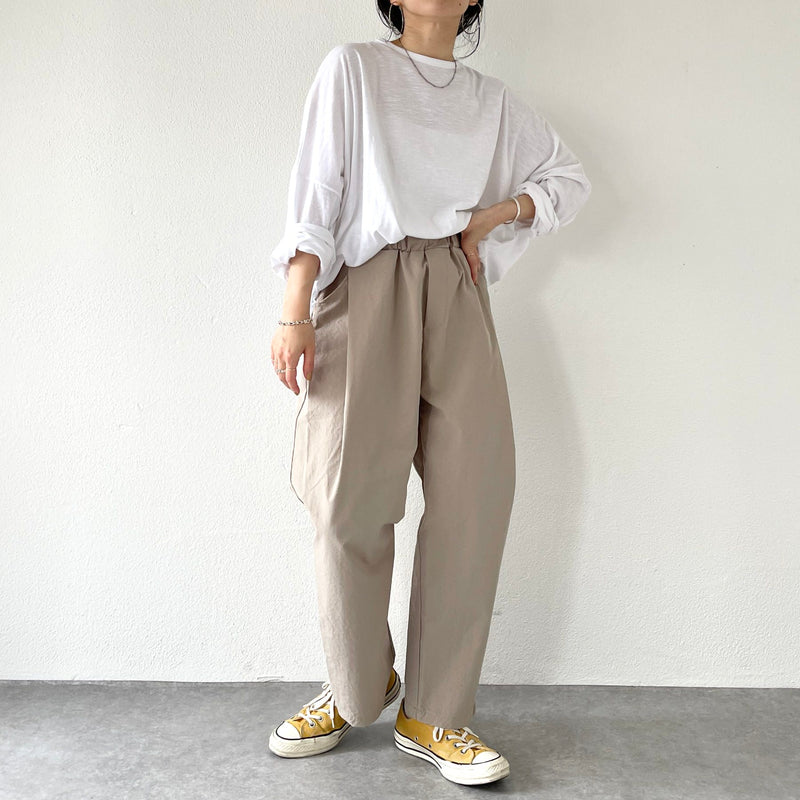 tuck wide pants / beige（タックワイドパンツ / ベージュ） | natto
