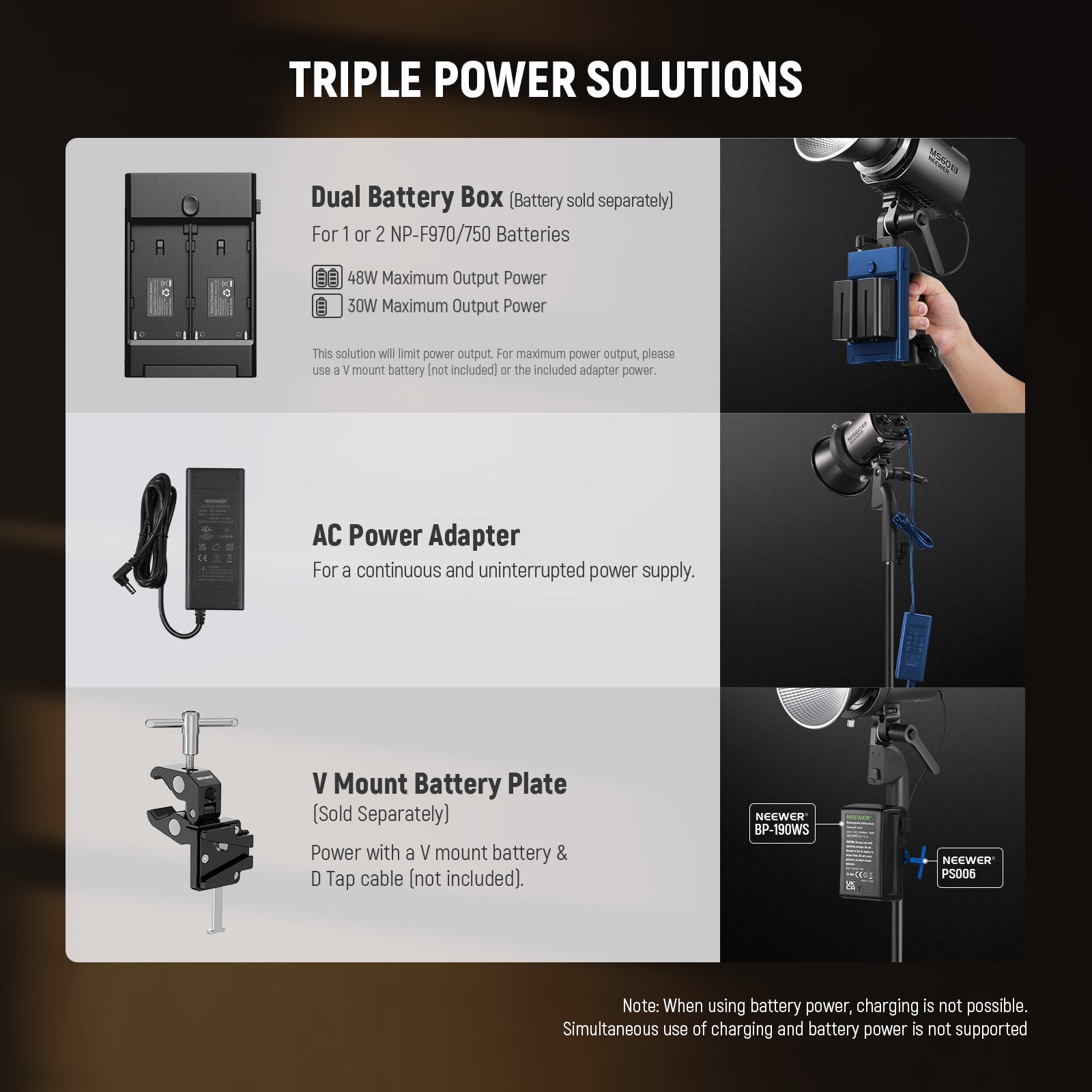 NEEWER MS60B Bi-color LED Video Light | Handheld Light