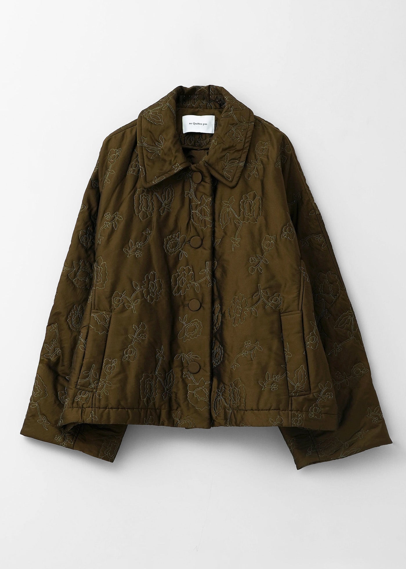 Poly Dupion Flower Embroidery Quilting Jacket | Pasand by ne