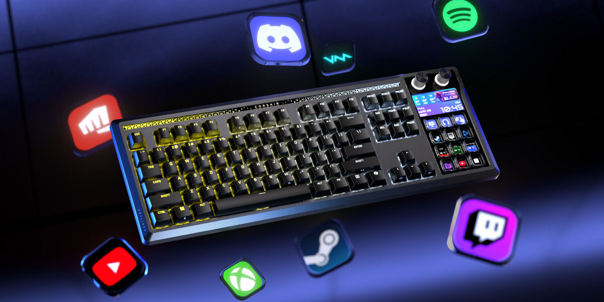 CORSAIR、Stream Deck内蔵で操作性を拡張したゲーミングキーボード