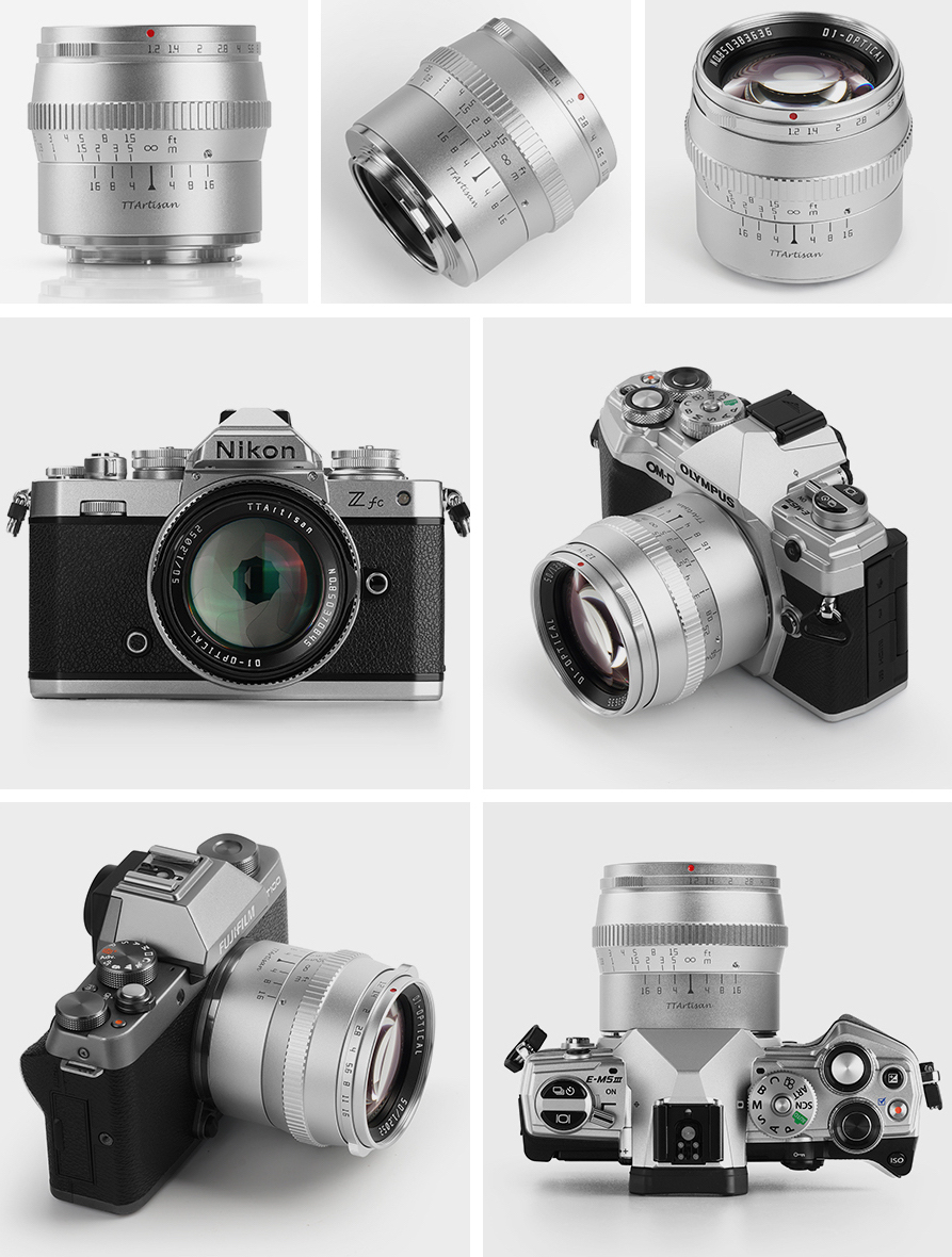 For $98 the new silver TTartisan 50mm f/1.2 lens for Z-mount is a