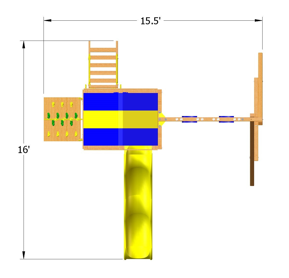 Playground One Original Fort with 2 Position Swing Beam - NJ Swingsets
