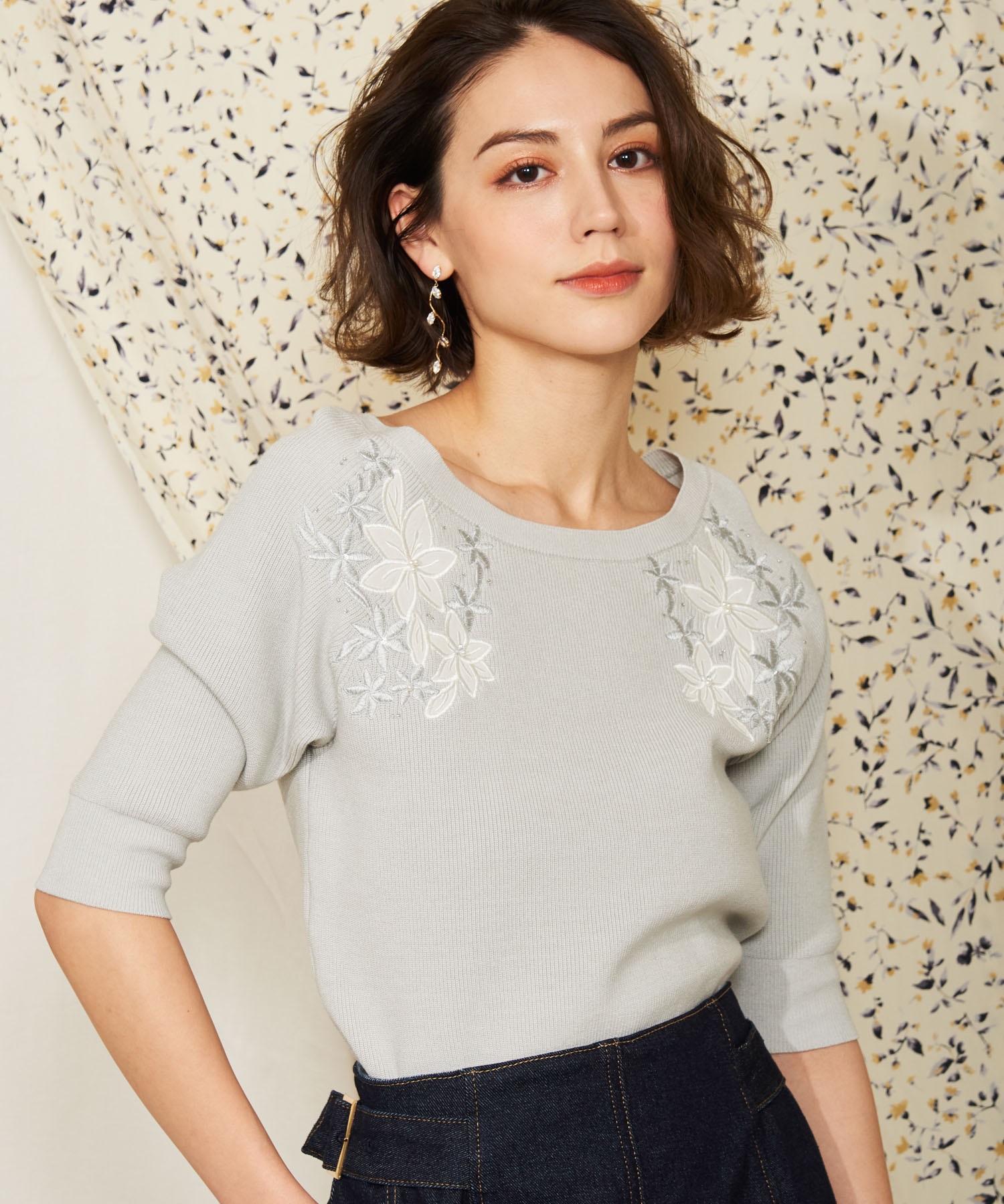 ラグラン刺繍ニット | ニット | NOELA OFFICIAL WEB STORE