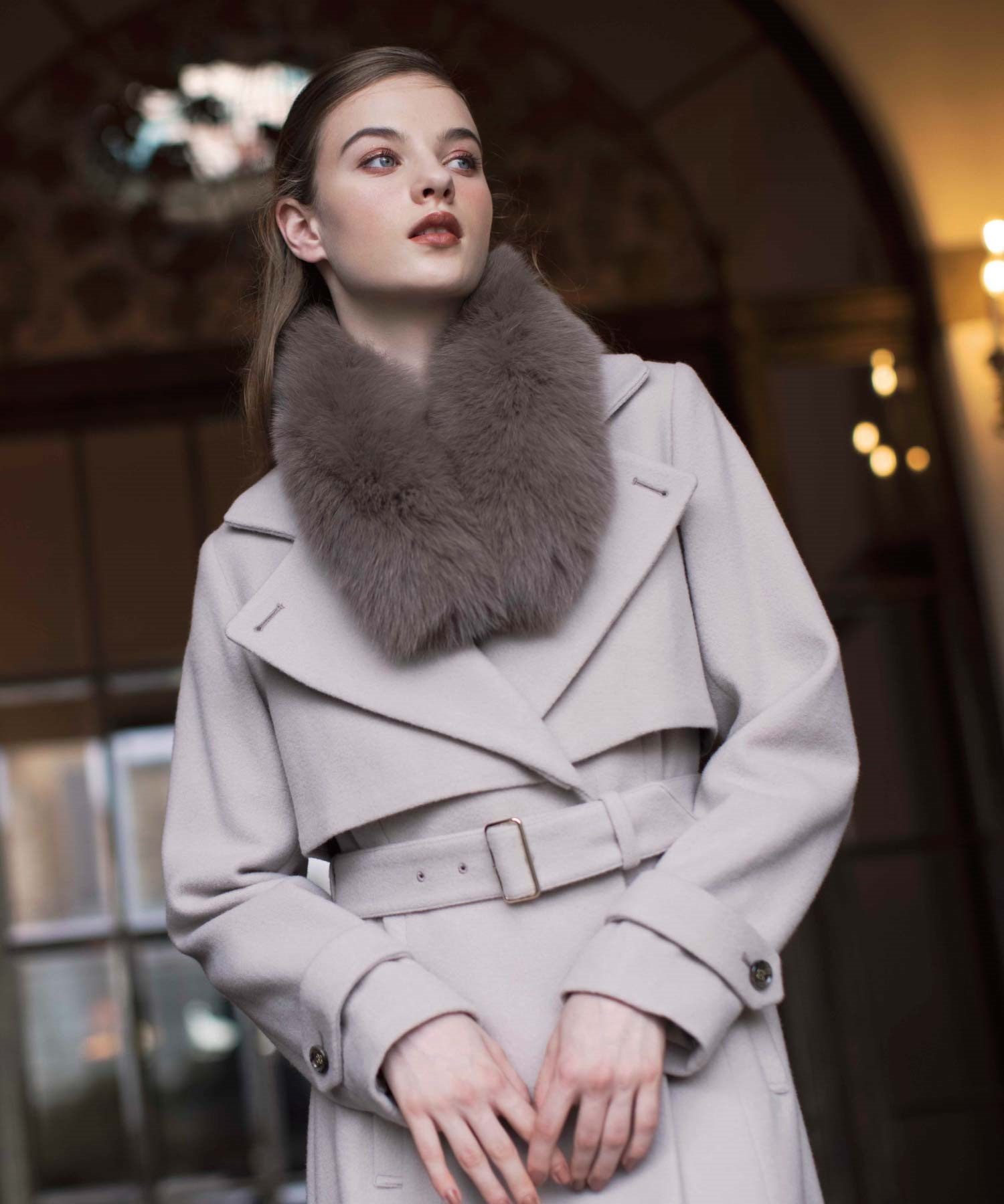 2WAYカラーバックプリーツウールトレンチコート | コート | NOELA