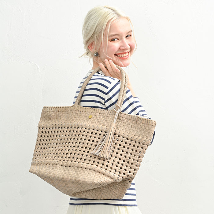 カミーユ・ミックスメッシュ メッシュバッグ レザー トートバッグ 本革