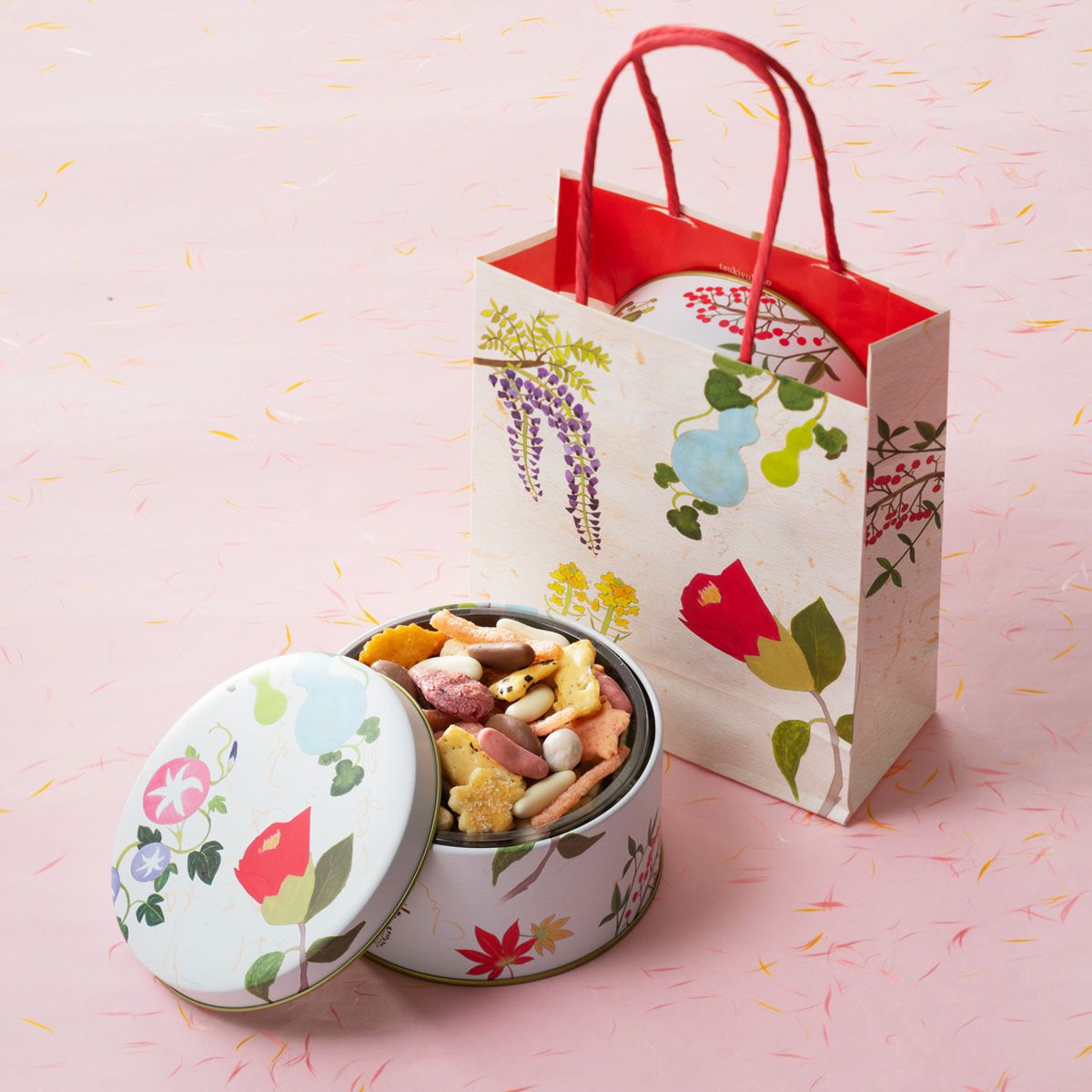 京・洛中 吹季寄せ「蕪村五・七・五 チョコあられ入り」 化粧缶(81g