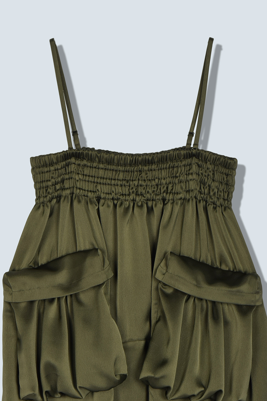 OMMO ONLINE STORE / GATHER POCKET SATIN OP