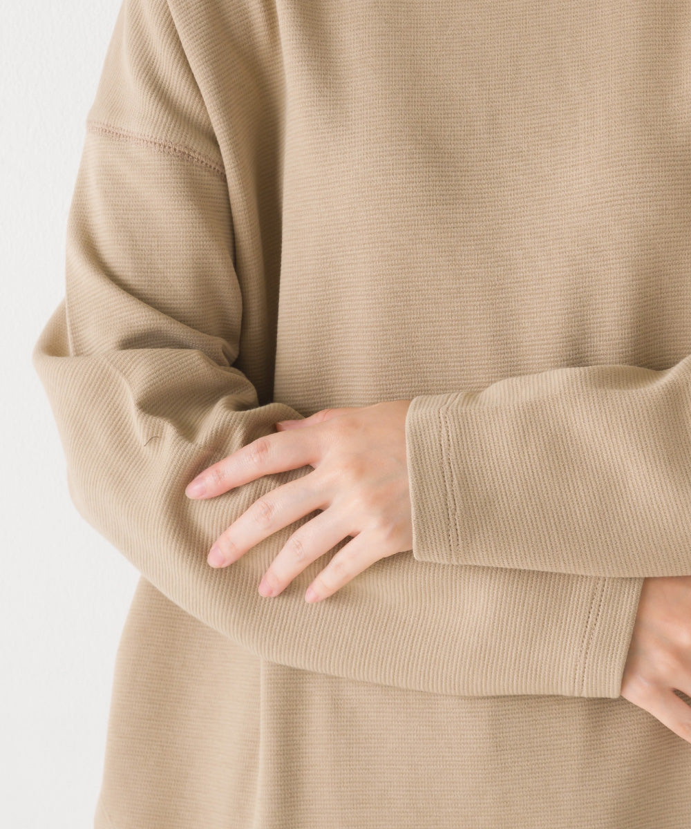 OMNES】リップルダブルフェイス 裾ラウンド長袖Tシャツ【7123-5405】