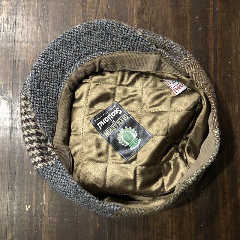 Glen Appin Harris Tweed Multi Color Casquette Newsboy Cap 59cm