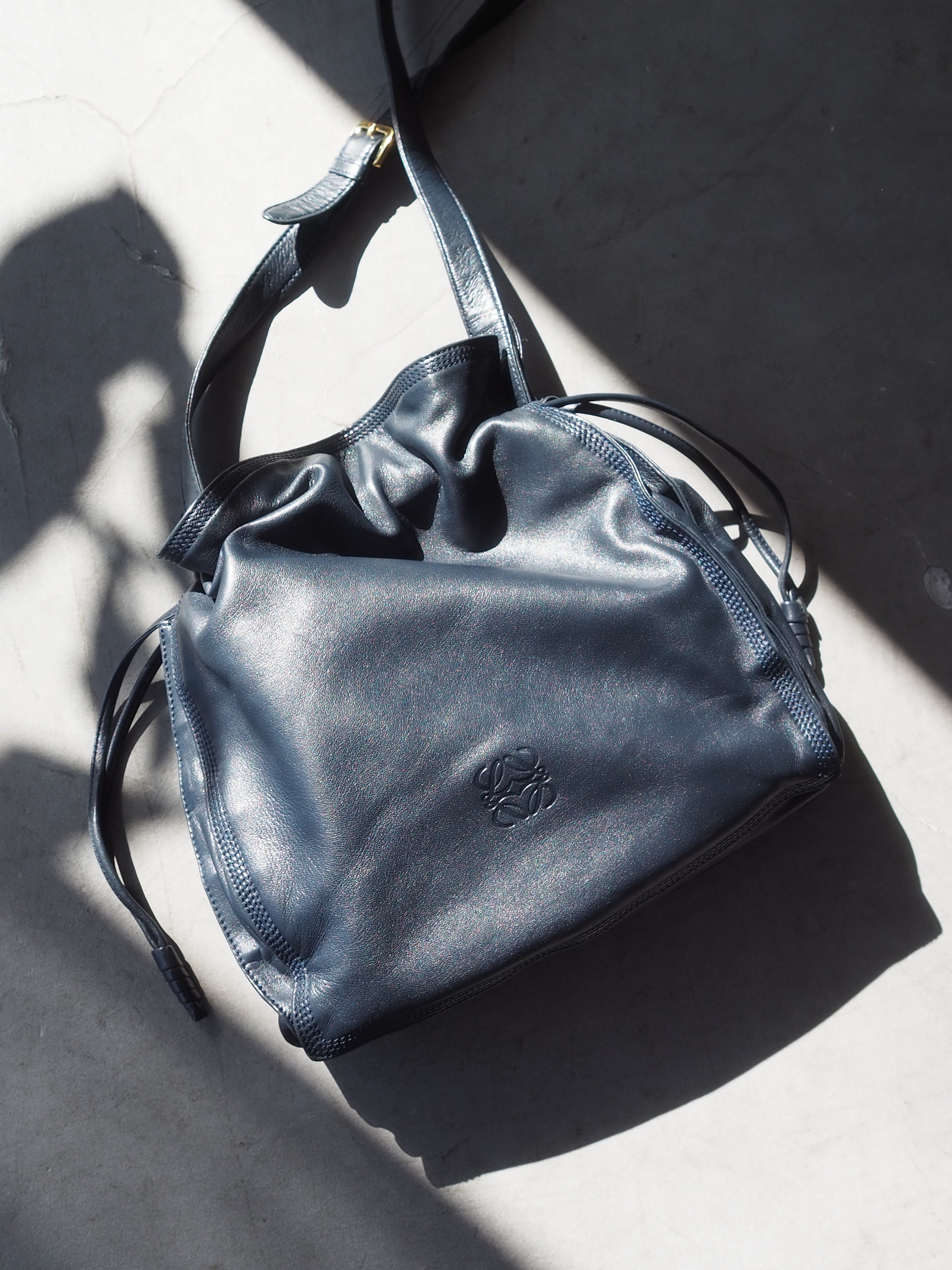 LOEWE ロエベ フラメンコ ショルダーバッグ ネイビー ノット ヴィンテージ