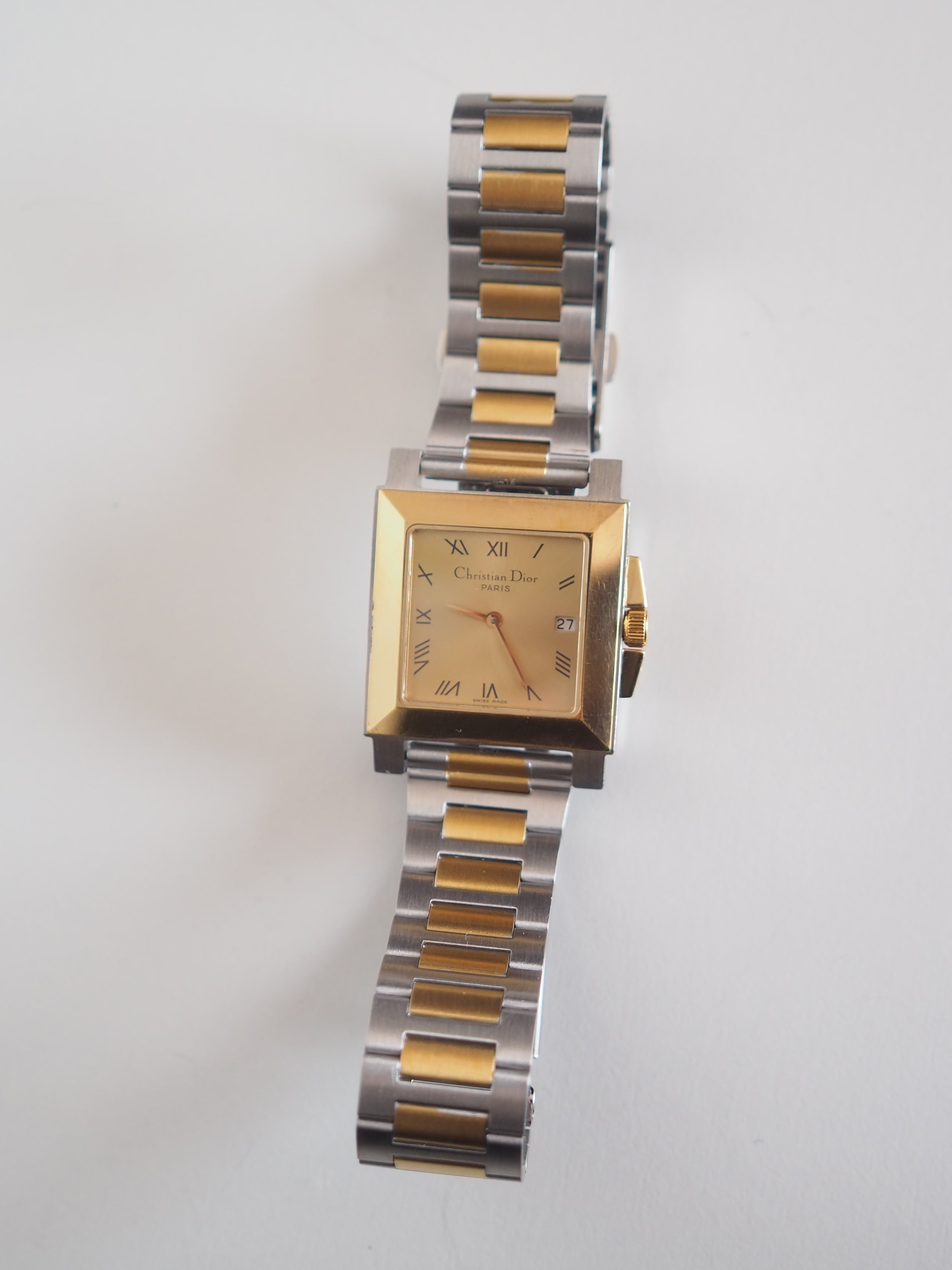 Christian Dior ディオール スクエア ウォッチ 腕時計 コンビ メンズ