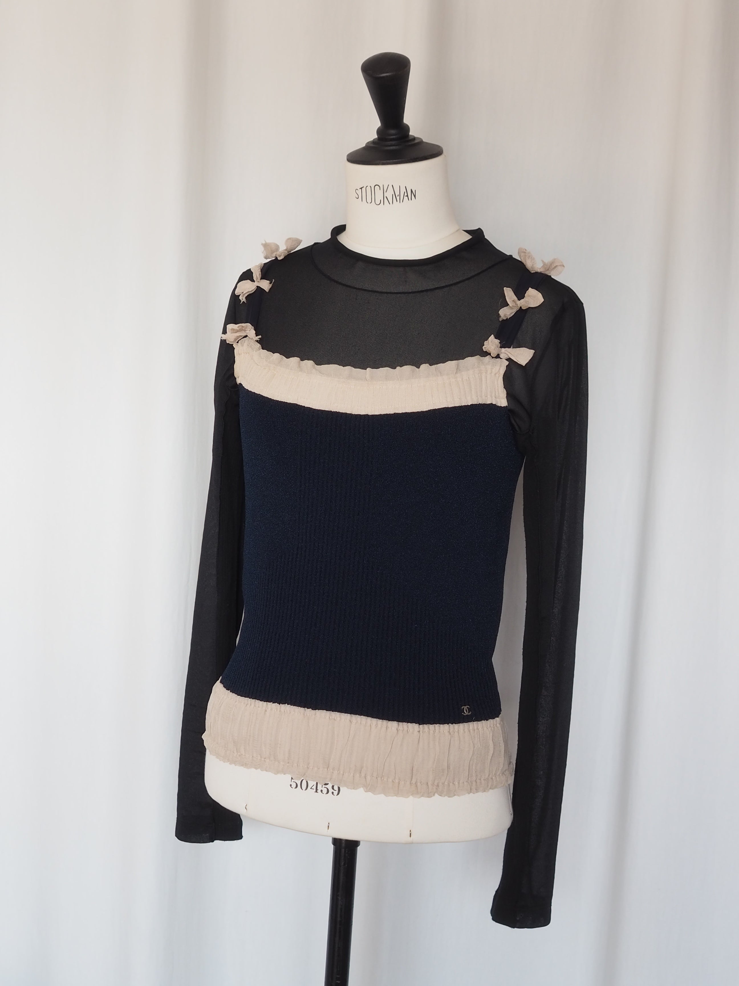 CHANEL シャネル リボン ニット キャミソール トップス 06P 38サイズ