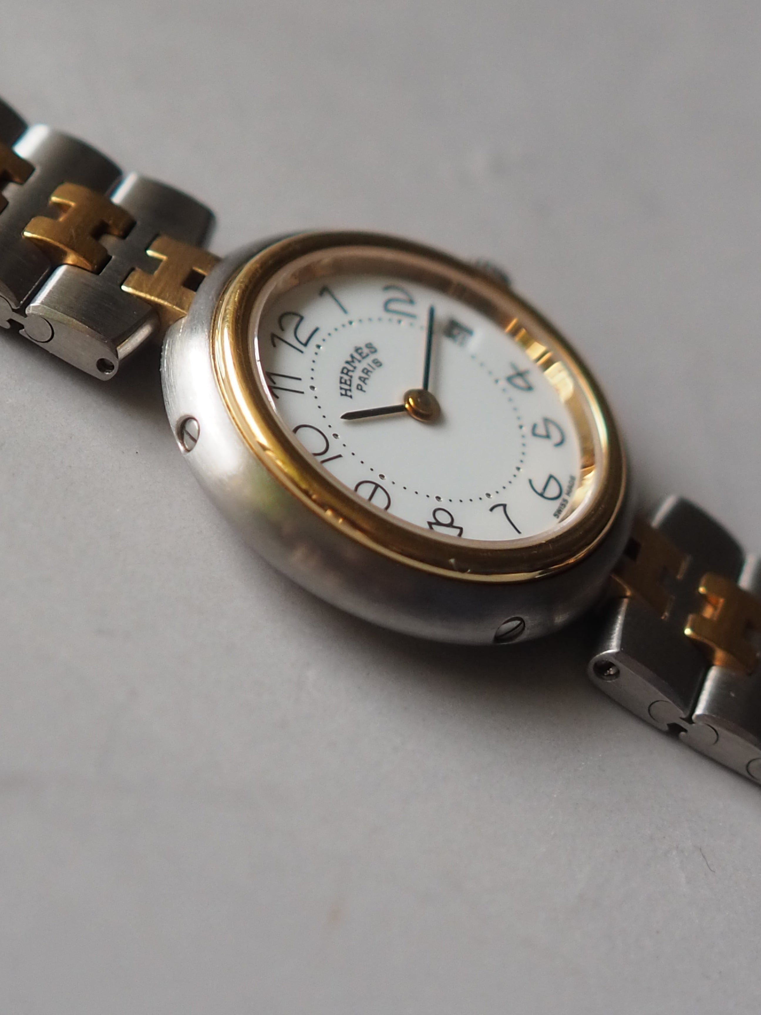 HERMES エルメス プロフィール ウォッチ 腕時計 コンビ シルバー