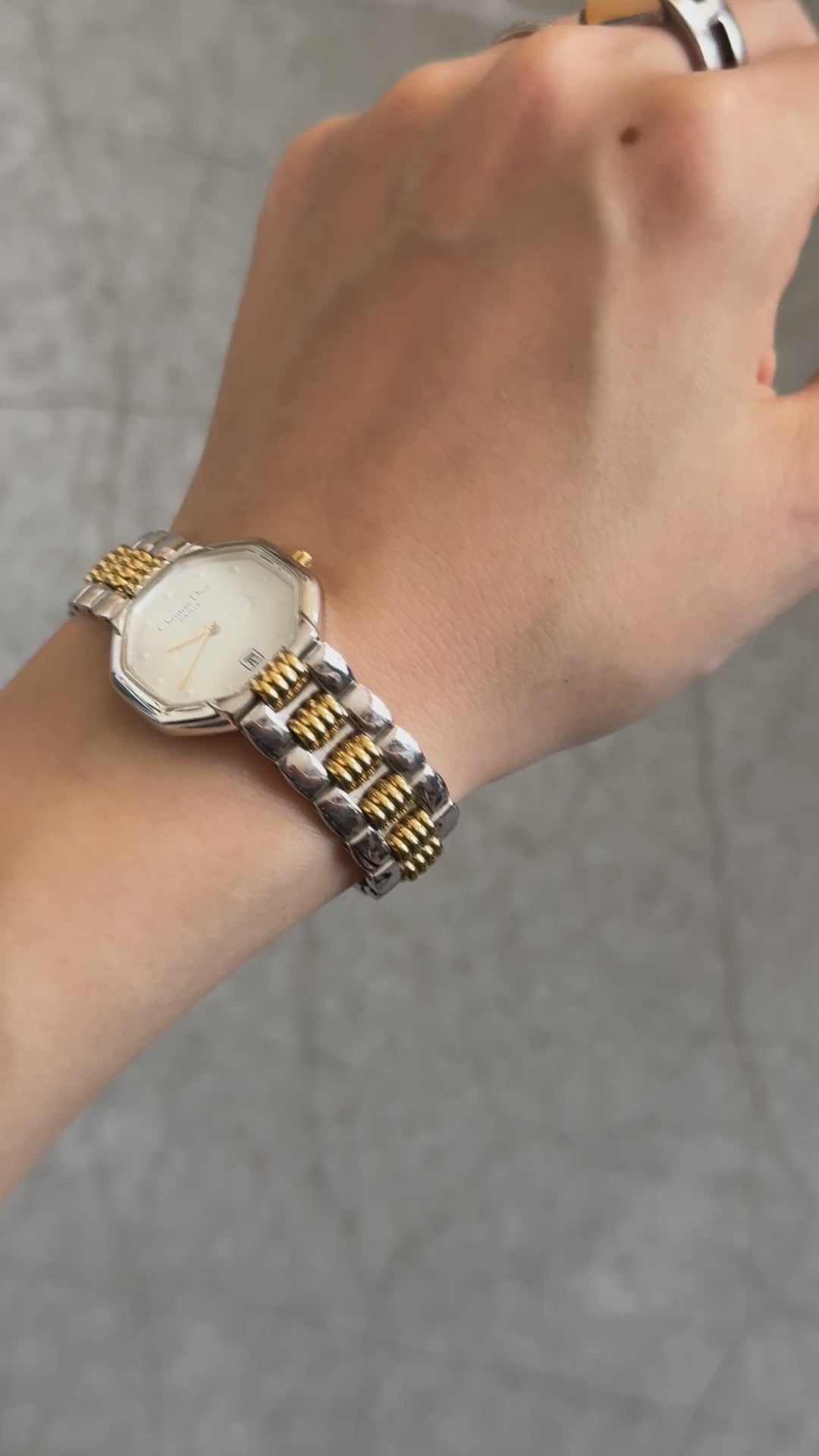 Christian Dior オクタゴン ウォッチ 腕時計 ゴールド シルバー