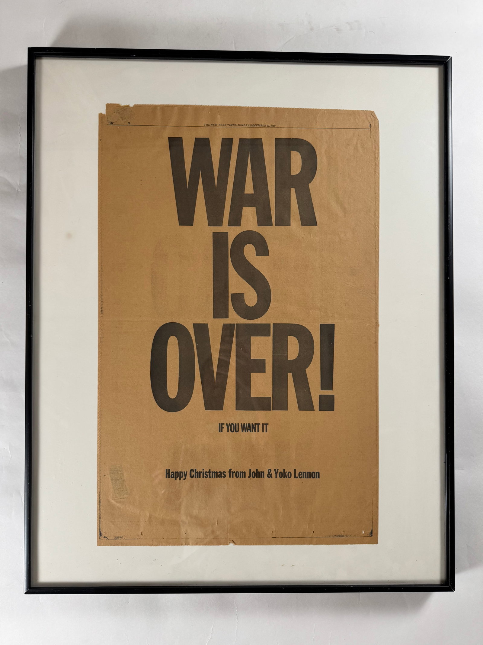 Framed Original New York Times Full Page Ad 