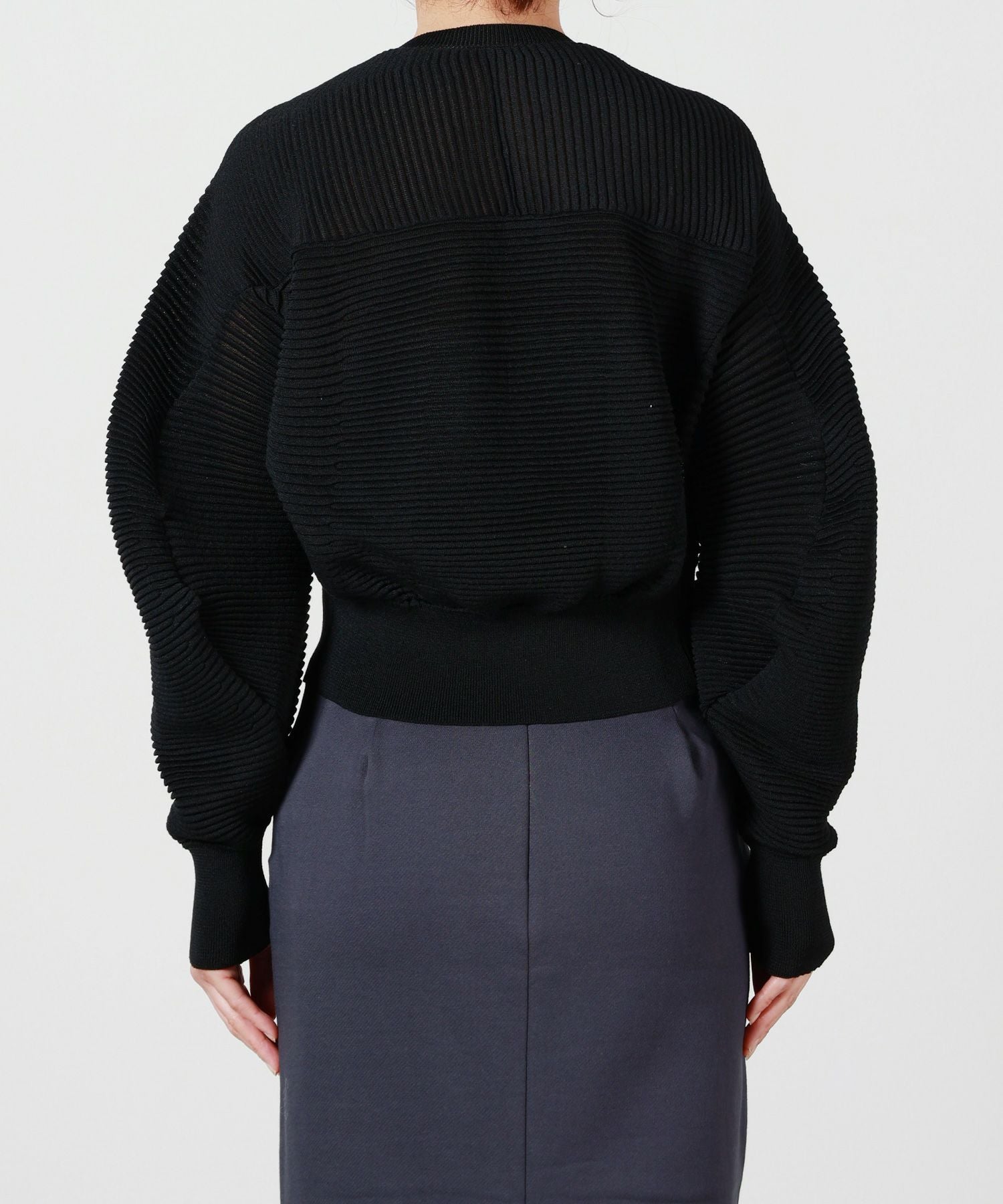 Mame Kurogouchi(マメ クロゴウチ)】 Curved Sleeve Knitted Cardigan