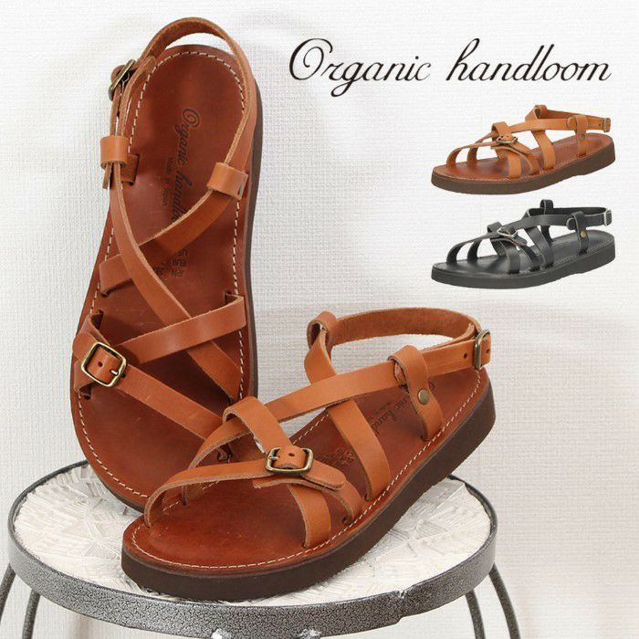 対象商品50%%OFF】サンダル レディース ぺたんこ 本革 レザー クロス