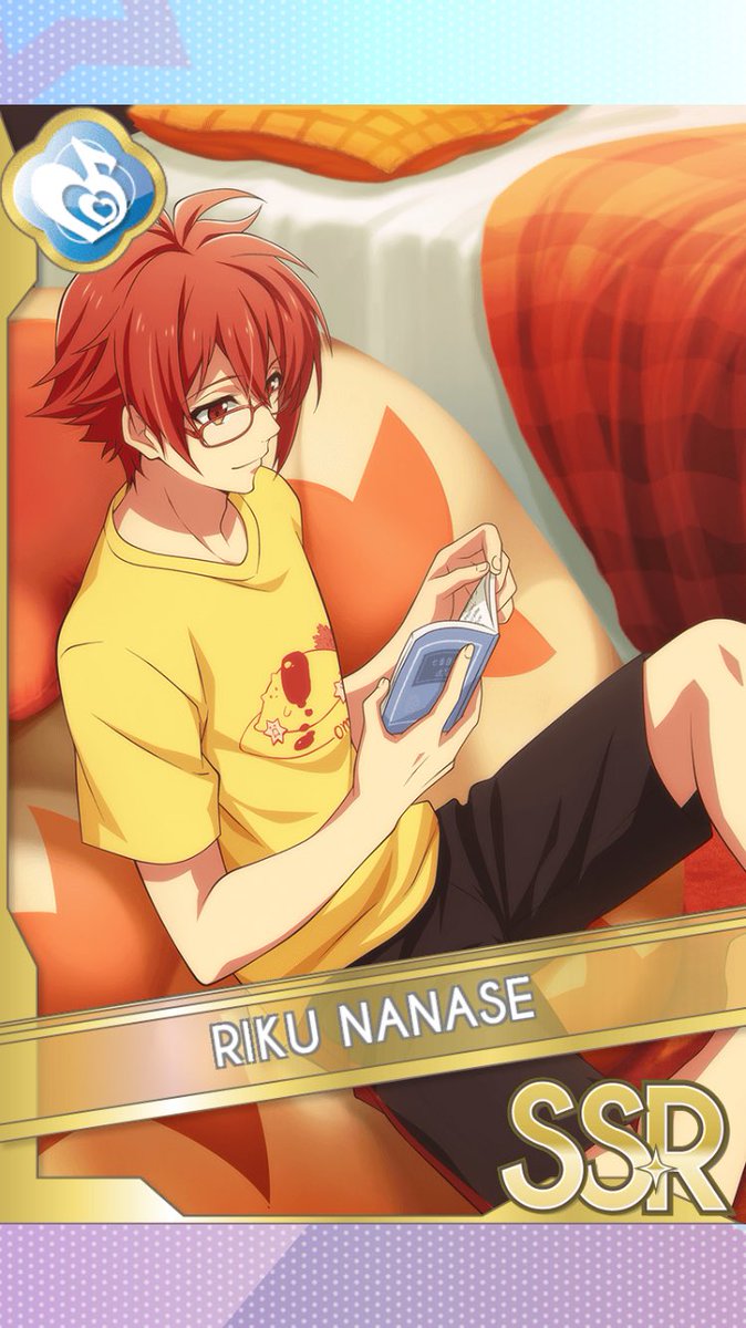 七瀬陸くん、オフの日カードで自室で本を読む時は眼鏡をかけるからまだ