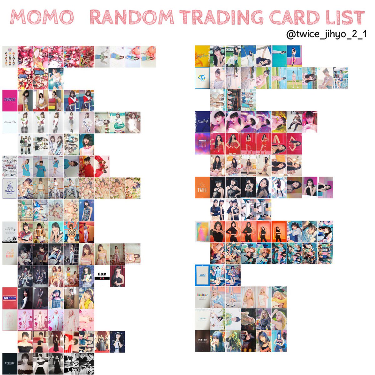 210214】TWICE ランダムトレカリスト ナヨン、ジョンヨン、モモ 保存