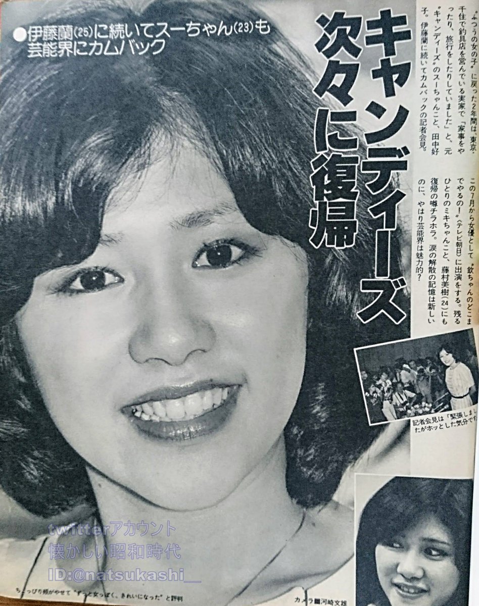 昭和レトロ！当時物『キャンディーズ/田中好子』木製ポスターパネル 53