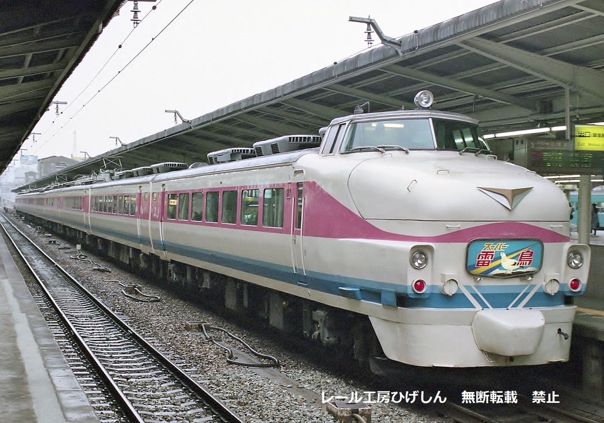 489系白山色による「スーパー雷鳥」。本来は485系「スーパー雷鳥」専用