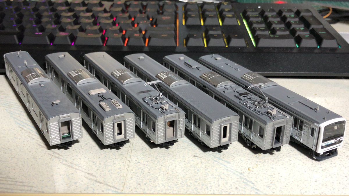 209系試験車MUE-Trainが完成。 限定販売されたTOMIXの同車から加工