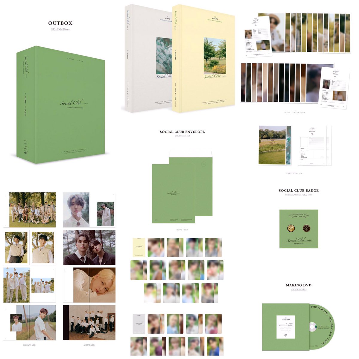 SEVENTEEN PHOTOBOOK 'SOCIAL CLUB : CARAT' inclusions 🤍